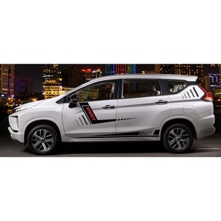 Tem Sườn Xe Ô tô Xpander, Team decal oto vạch đỏ đen, tặng kèm Tem nắp bình xăng hoặc tem chữ kí theo yêu cầu