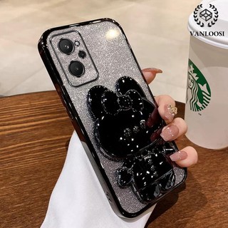 ốp lưng realme 9i Ốp Điện Thoại Silicon Mềm Mạ Điện Họa Tiết Thỏ Lấp Lánh Chống Rơi Cho realme 9i