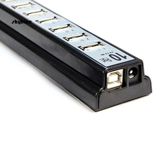 [Sy] Bộ chia Hub USB 20 tốc độ cao 10 cổng + Bộ chuyển đổi nguồn US cho máy tính xách tay PC