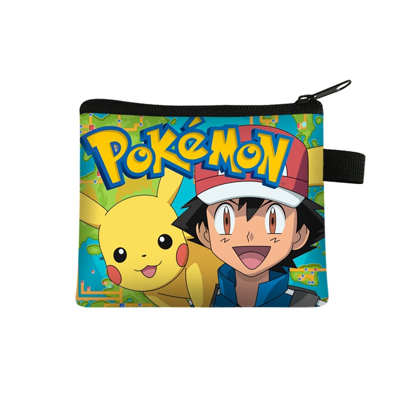 SQ11 Pokemon Pikachu Hoạt Hình Trẻ Em Ví Đựng Tiền Xu Ví Móc Khóa Dây Kéo Túi Trẻ Em Ví Đựng Tiền Xu Túi Xách Dễ Thương