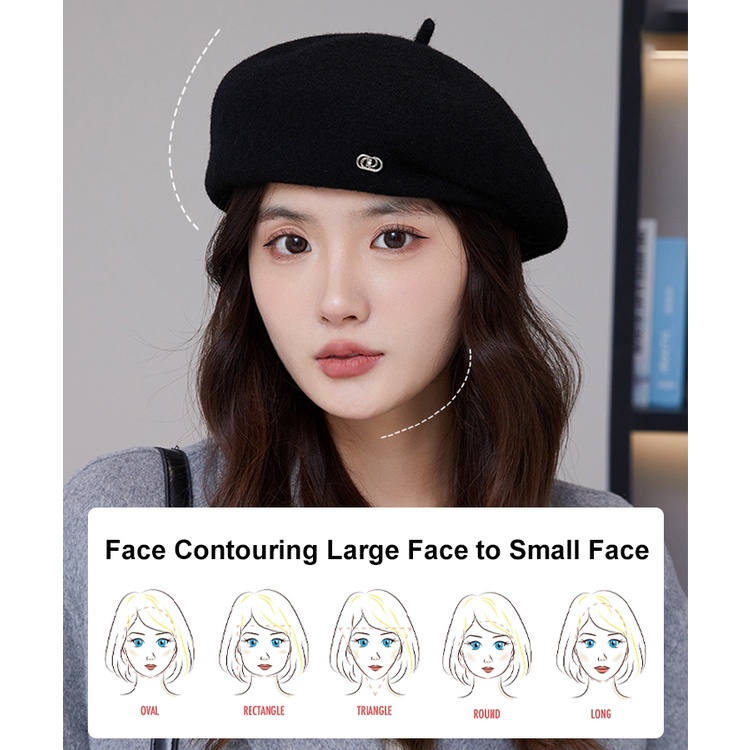 Mũ beret Len Thời Trang Cao Cấp