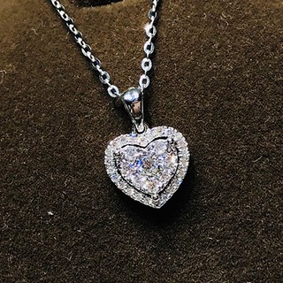 ❤ Dây Chuyền Mặt Trái Tim Đính Đá sapphire Sang Trọng Cho Cặp Đôi