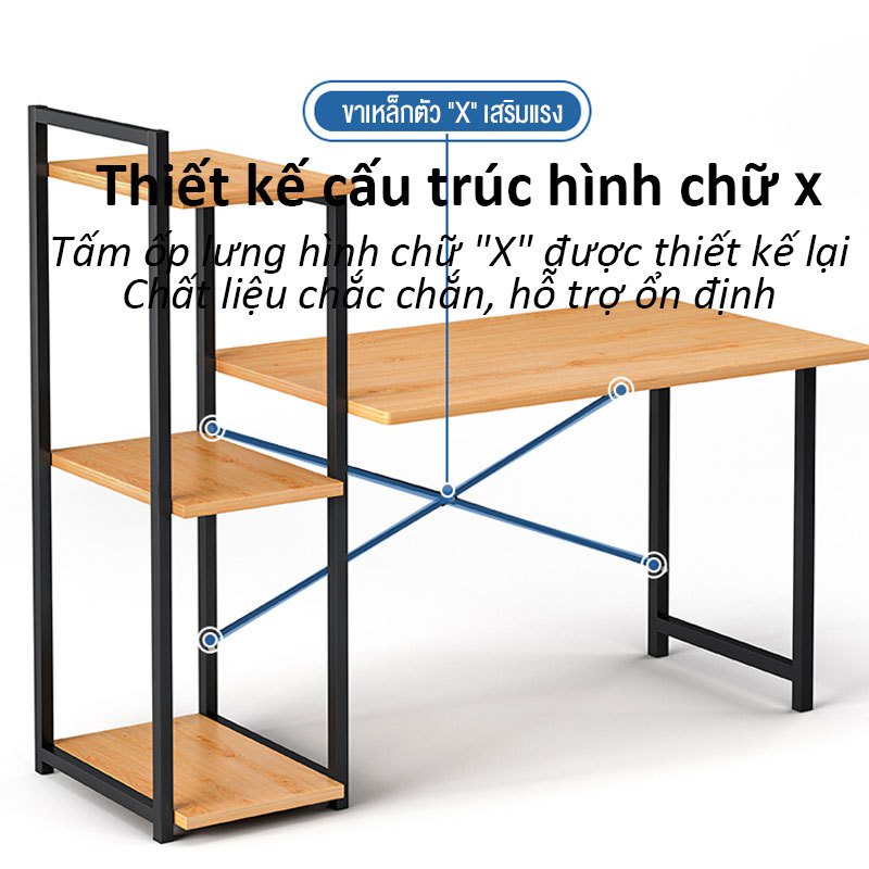 SUNNY Bàn làm việc khung bàn học mặt bàn gỗ MDF phủ melamine chống ẩm tốt chân sắt hộp lớn 25x50mm