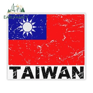 EARLFAMILY 13cm x 11.1cm TaiWan Cờ Xe Hơi Miếng Dán Thú Vị Xe Máy Windows PVC Chống Nước Decal Tắc Xước Kiểu Dáng Xe