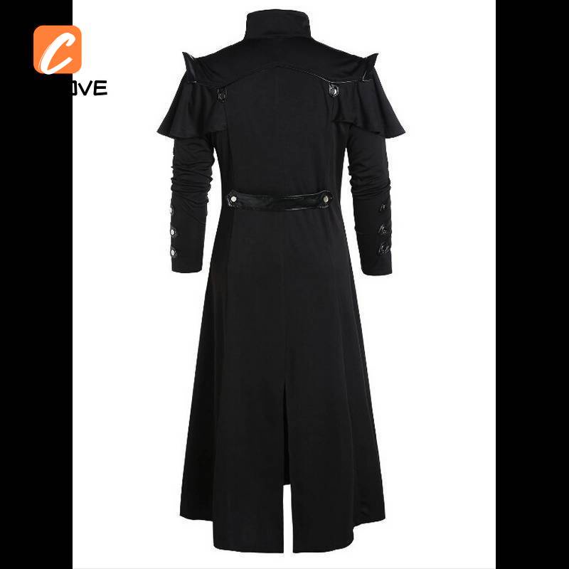 Áo Choàng Dài Màu Trắng Đen Có Đuôi Phong Cách gothic Punk Hóa Trang Tiệc halloween Cho Nam