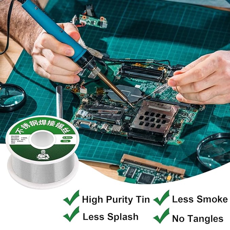 Dây hàn nhẹ hơn bằng thép không gỉ 100G Dây hàn lõi nhựa tan chảy thấp Thích hợp cho tấm đồng Desolder