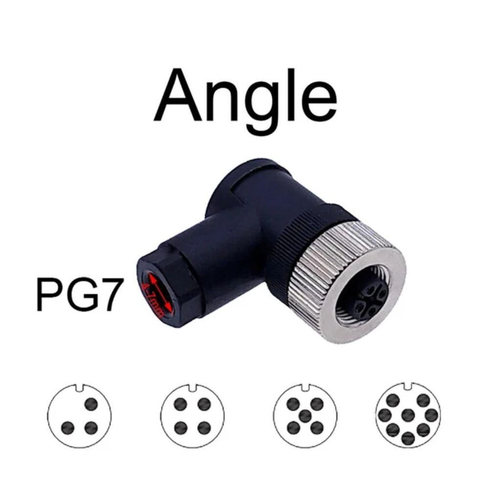 [Vận chuyển nhanh] Đầu nối cảm biến M12 SIMPLEAID, phích cắm nam & nữ PG7 4 5 8 Pin, Góc uốn cong chống nước chất lượng cao M12 Phích cắm hàng không gia đình