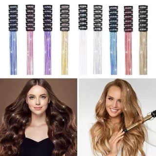 Set 6 Kẹp Tóc Giả Bằng Kim Tuyến Có thể dùng nhiệt Lấp Lánh Mới HaminStore