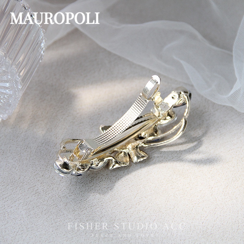 Mauropoli [Sẵn Sàng] Kẹp Tóc Kim Cương Giả Sang Trọng Ánh Sáng Phong Cách Mới Kẹp Tóc Mặt Sau Kẹp Tóc Top Kẹp Tính Khí Đơn Giản Kẹp Mũ Đội Đầu