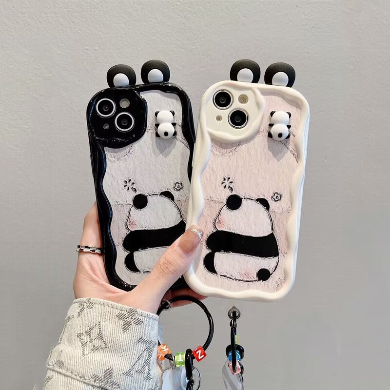 Ốp Điện Thoại Hình Tai Gấu Trúc Hoạt Hình 3D Cho Samsung Galaxy S21 S24 + S24 S23 S21 FE Ultra A11 A25 A21S A23 A50 A50S A30S A30 A20