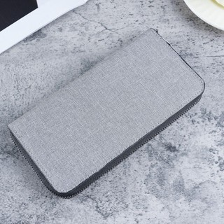 Ví dài nam THEHOMECO, Túi xách công sở nhiều khe bằng vải Canvas, Hộp đựng thẻ dung lượng lớn có dây kéo [Hot]