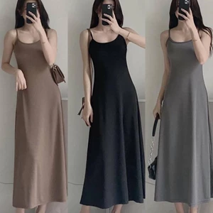 ĐẦM HAI DÂY DÁNG DÀI XOÈ RỘNG H74 Nữ Women