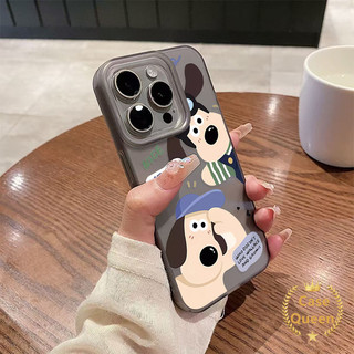 Hoạt Hình Sáng Tạo Kính Mát Dễ Thương Hiệu Trưởng Chó Ốp Lưng Tương Thích Cho IPhone 15 11 16 13 12 14 Pro Max 16 15 7 6 8 6s Plus XS XR X Max SE Sang Trọng Lỗ Lớn Mờ Trong Suốt