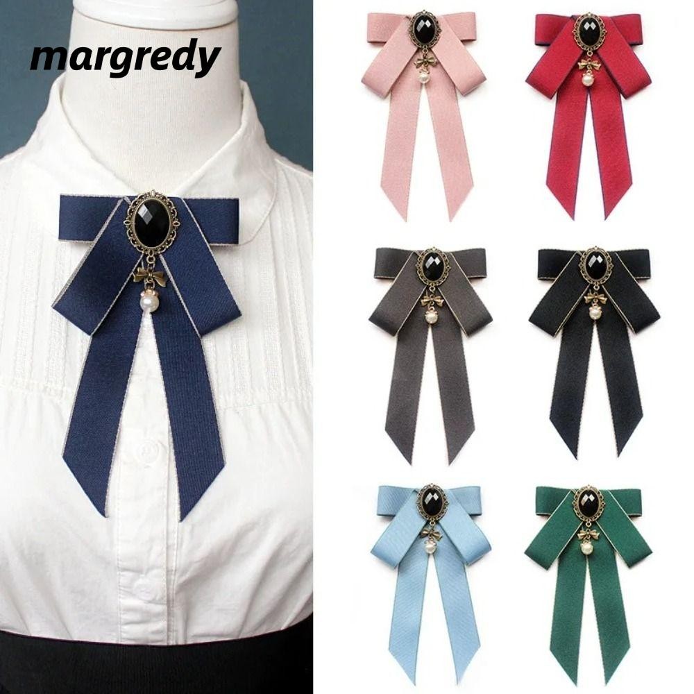 Margredy Nơ Trâm Cài, Phụ Kiện Trang Sức Trang Trí Cổ Thắt Nơ, Hợp Kim Kim Cương Giả Pha Lê Kim Cương Giả Bowtie