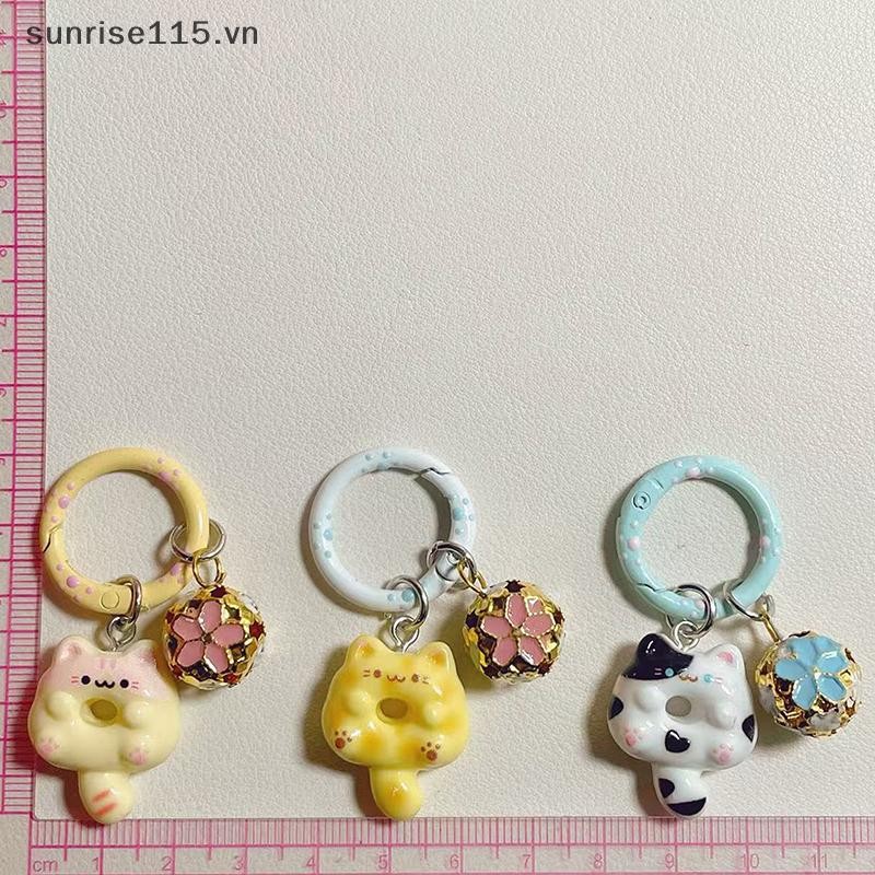 Ssvn Dễ Thương Donut Móc Khóa Sáng Tạo Vui Nhộn Mèo Con Móc Khóa Ba Lô Đáng Yêu Mặt Dây Chuyền Túi Chìa Khóa Trang Trí Quà Tặng Phụ Kiện Túi Đôi.