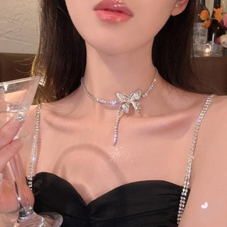 Vòng cổ bướm pha lê nữ Trang sức bướm đơn giản