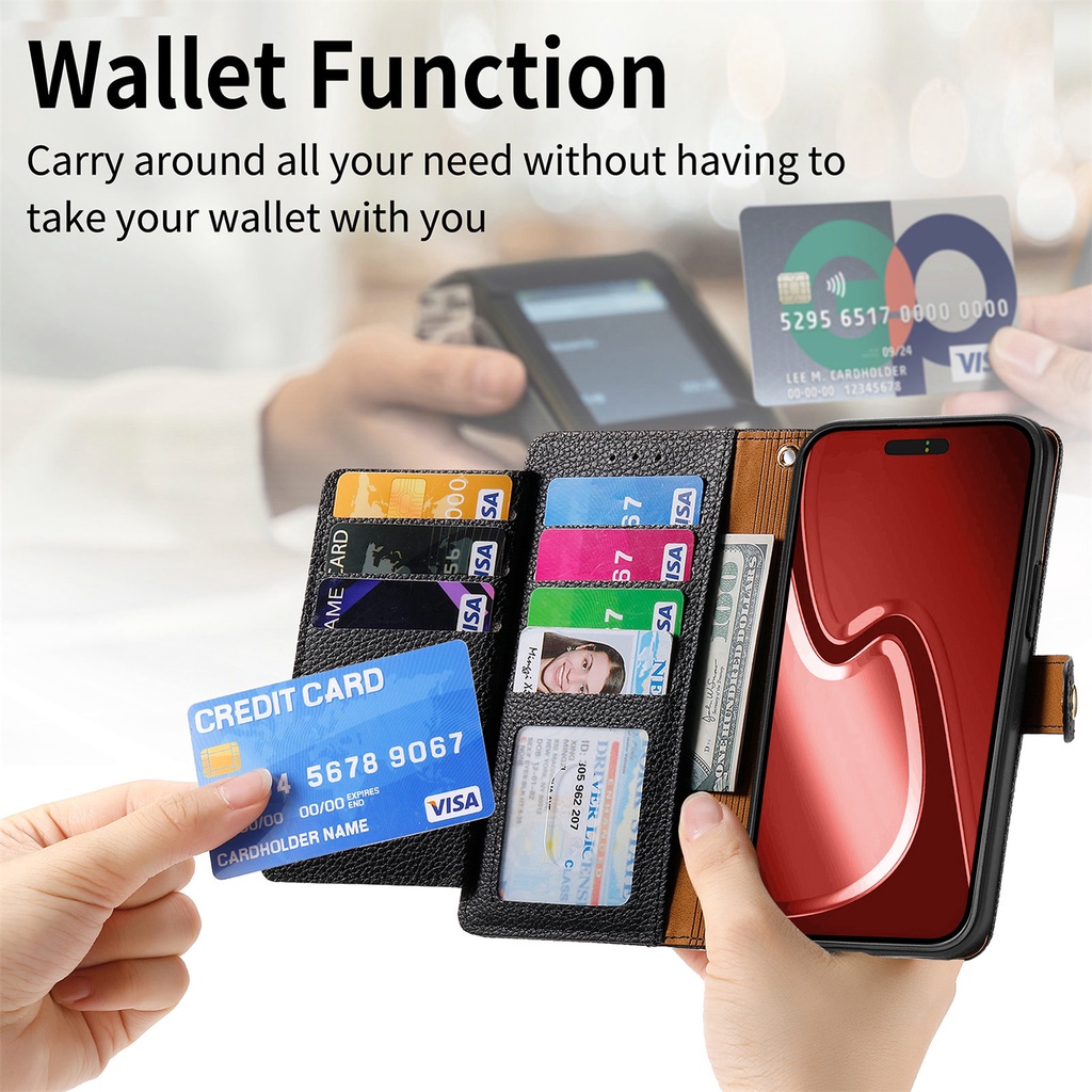 Bao Da Điện Thoại pu Dạng Ví Có Dây Kéo Và Ngăn Đựng Thẻ Cho iphone 13 12 mini 15 14 11 pro xs max xr x 7 8 plus Ốp