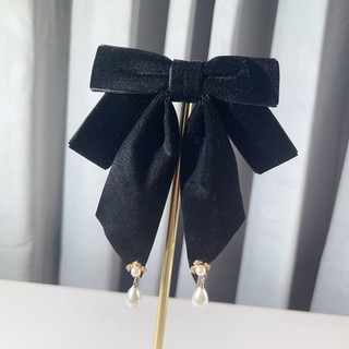 Cài Áo Hình Nơ Đính Ngọc Trai Giả Phong Cách vintage Thanh Lịch Dành Cho Nữ