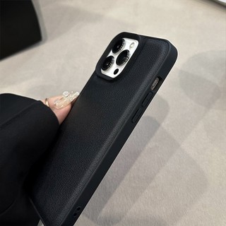 Ốp Điện Thoại Da Mềm Màu Đen Đơn Giản Cho iphone 15 15pro max 13 mini 14 14pro 14max 12 11 pro max ix xr se2 plus