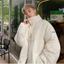 Tianlesiwei Áo Khoác cotton Dáng Rộng Cổ Đứng Dày Dặn Màu Trơn Thời Trang Thu Đông Cho Nam Và Nữ