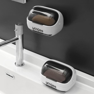 [COD] Hộp xà phòng PURECOTTON0, có nắp đựng xà phòng thoát nước treo tường, Khay đựng xà phòng tự dính bằng nhựa chất lượng Phòng tắm