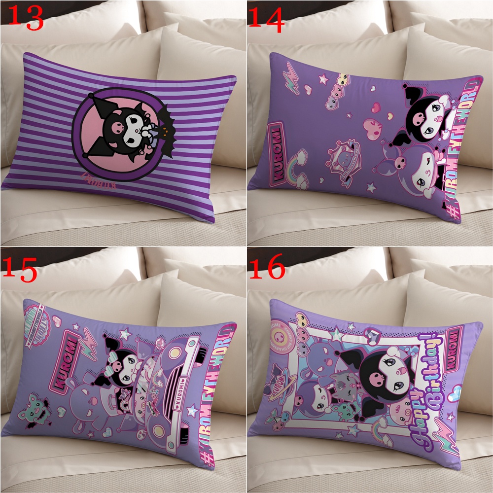 Sanrio Vỏ Gối polyester Hình Chữ Nhật In Họa Tiết Hoạt Hình kuromi Dễ Thương Trang Trí Nhà Cửa (Không Kèm Lõi)