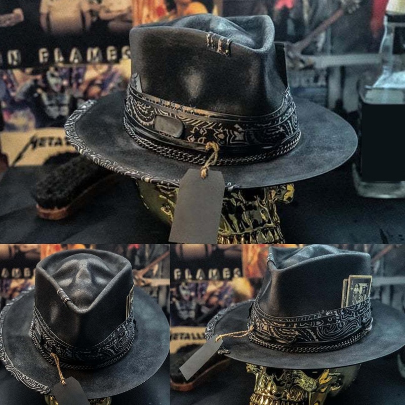 Jenniferab Skull Cowboy Cap Vui nhộn và sống động Mũ cao bồi trang trí gia đình