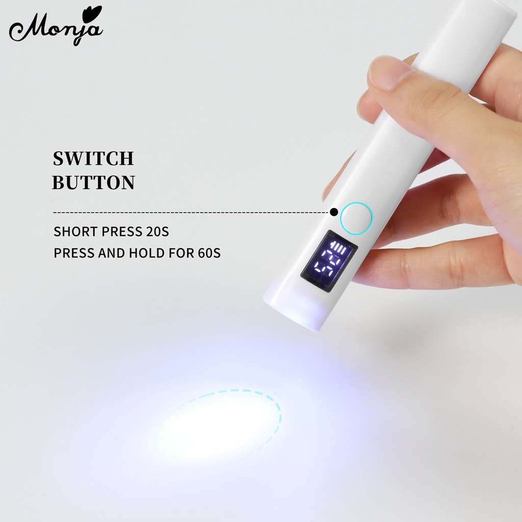 Monja Đèn led uv Sấy Khô Sơn Móng Tay mini Có Màn Hình led Hiển Thị Nhanh Chóng
