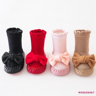 Mg-baby Bé Gái Tất Nơ Dễ Thương Tất Chống Trơn Trượt Mềm Nhẹ Sàn Tất