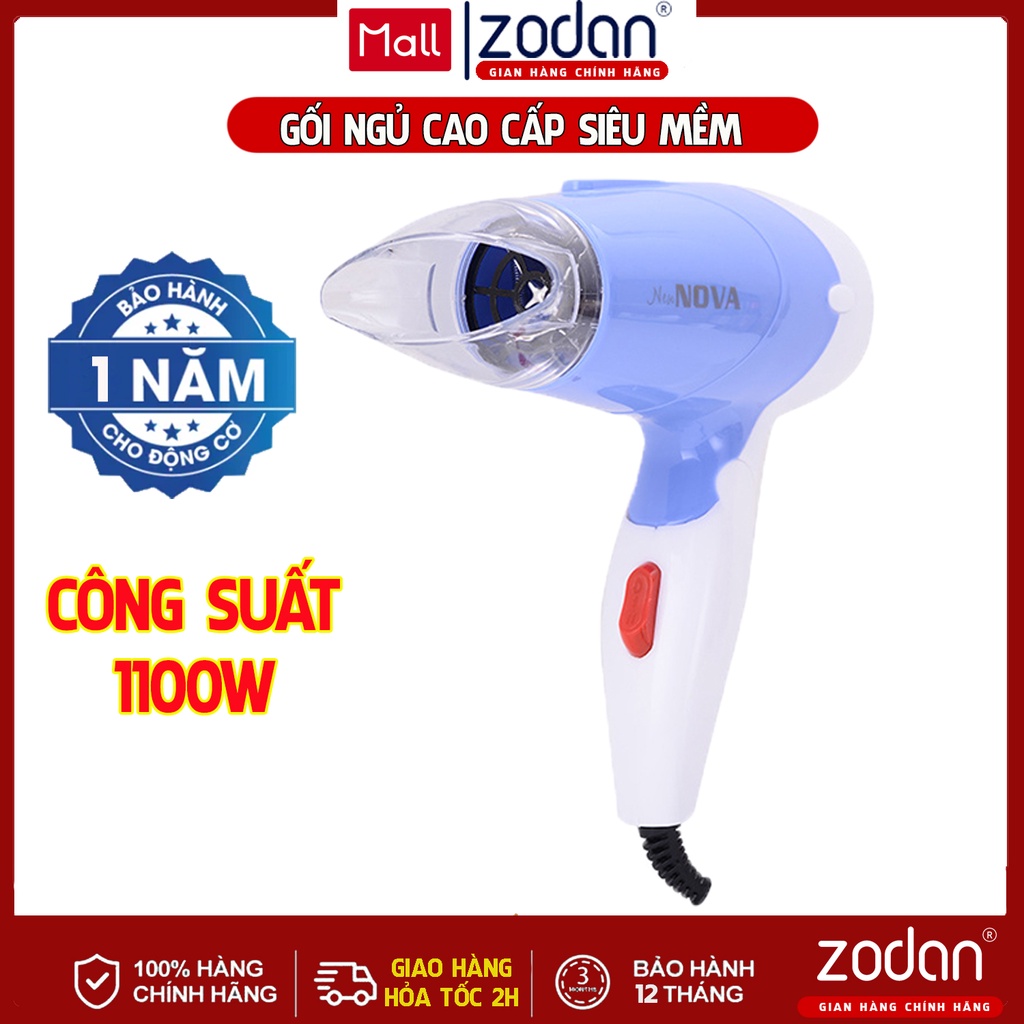 [BH 1NĂM] Máy Sấy Tóc Gấp Gọn Mini ZODAN S998 Tạo Kiểu Công Suất 1100W ...