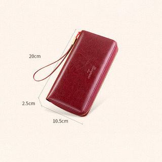 Banyanu Retro Ví Dài Da Thật Nữ Dung Tích Lớn Dây Kéo Đựng Thẻ Đa Năng Ly Hợp