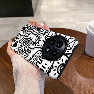 Ốp điện thoại Line Graffiti phù hợp cho OnePlus 13, màng silicone chống rơi, mờ, bảo vệ đơn giản, hàng mới xu hướng