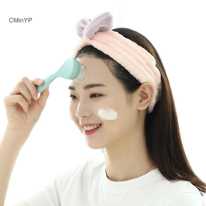 Bàn chải làm sạch da mặt bằng silicon CMinYP Bàn chải rửa mặt mềm Massage tẩy mụn đầu đen vinh quang
