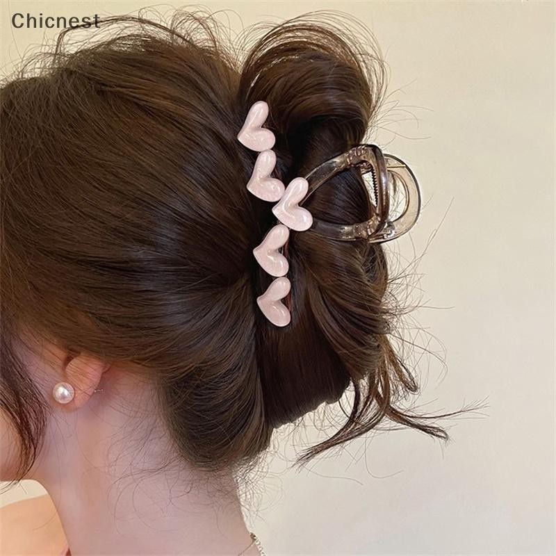 [Chc] Vuốt Tóc Trái Tim Ngọt Ngào Thanh Lịch Cho Nữ Bé Gái Chống Trơn Trượt Kẹp Mạnh Thời Trang Mùa Hè Mũ Đội Đầu Phụ Kiện Tóc Đơn Giản [VN]