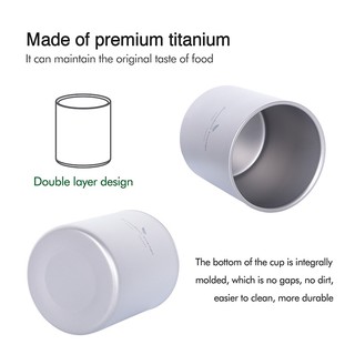 [Hành Trình Vô Hạn] Cốc Titan Tường Đôi 4 Trong 1 Chịu Nhiệt Mini Trà Uống Cốc Cắm Trại Ngoài Trời Cốc Cà Phê Mup