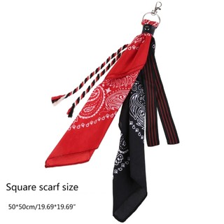 Hum Dây Xích paisley bandana kerchief Dạng Ví Phối Ruy Băng punk Trang Trí Đầu Xe Đạp Phong Cách hip hop unisex