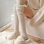 Quần đùi ORDOBOX, Vớ Cotton cao trên đầu gối, Giữ nhiệt hợp thời trang ấm áp trên đầu gối Tất cao nữ