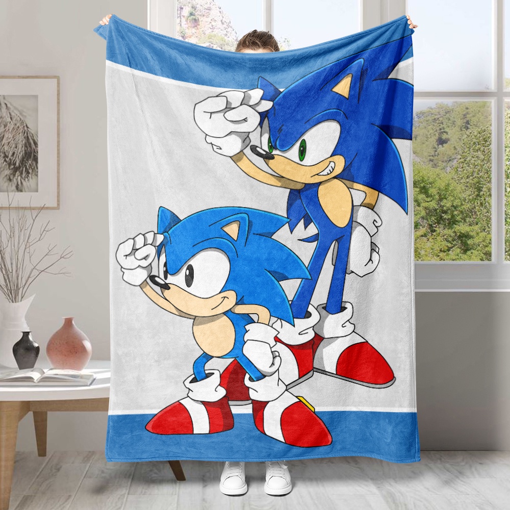 Sonic Chăn flannel In Hình Nhím Gai Một Bên Điều Hòa Không Khí Quà Tặng Tốt Nhất Cho Người Lớn