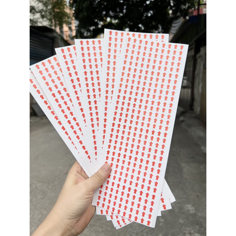 Combo 10 tờ mũi tên dán lỗi, nhãn mũi tên báo lỗi sản phầm bám dính in ...