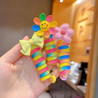 Colorful Ponytail Hair Bands for Girls Fun Telephone Wire Design Hair Tie Decor