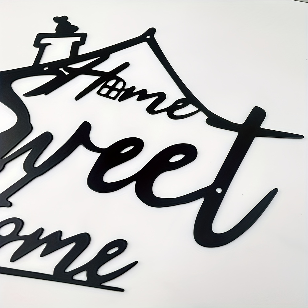 1 Biển hiệu treo tường kim loại "Home Sweet Home" - Trang trí cửa & tường nhà trang trại mộc mạc, Quà tặng tân gia cổ điển cho phòng khách, phòng ngủ & lối vào​