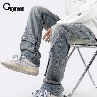 GKSSS   Quần Jean Dài Trung Tính Dáng Rộng Phong Cách Mỹ Cổ Điển Hợp Thời Trang Mới Cho Cả Nam Và Nữ