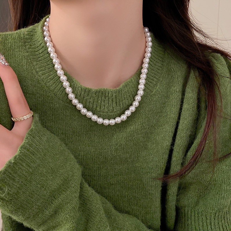 Vòng Cổ Chuỗi Hạt Hình Học Thiết Kế Tối Giản Vintage Thanh Lịch Văn Nghệ Phụ Kiện Nữ Tính Cá Tính Độc Đáo