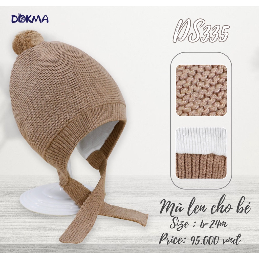 [Dokma] Mũ Len Lông Cừu Cho Bé Dokma Mã DS339, Mũ Len Cho Bé Dokma DS335