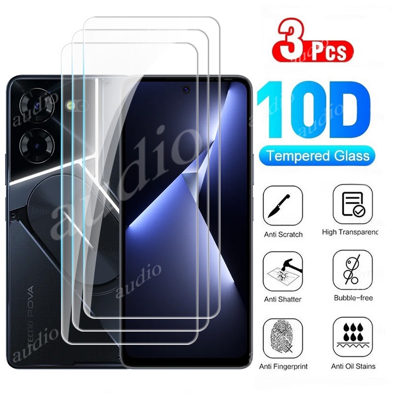 3 Miếng Dán Bảo Vệ Màn Hình Kính Cường Lực Cho Tecno Pova 5 6 Pro 5Pro 6Pro 5G 4G 2024 Trong Suốt Trong Suốt Bảo Vệ Mỏng Cho Tecno Pova5 Pova6 Pro Pova5Pro Pova6Pro Vỏ Điện Thoại Fiim