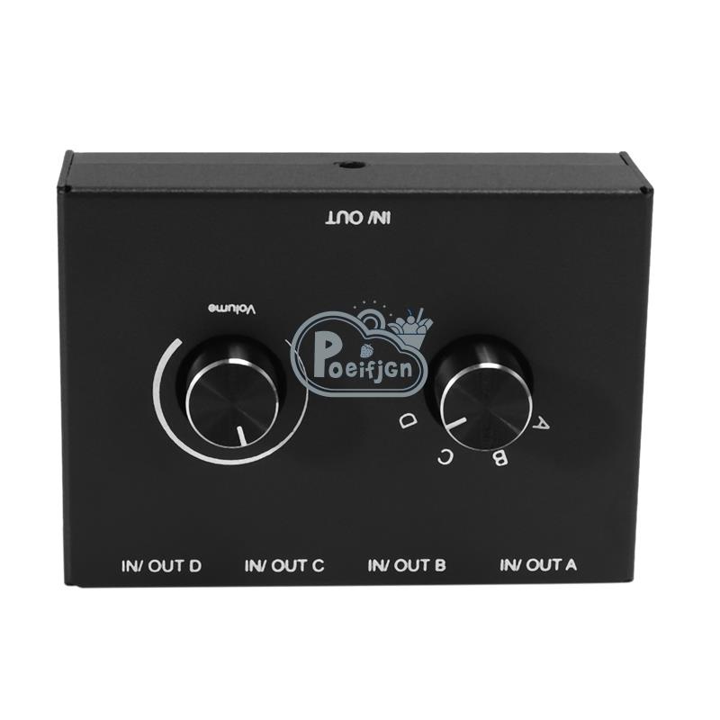 Bộ Chuyển Đổi Âm Thanh 4 Cổng 3.5mm aux 4 Đầu Vào 1 Đầu Ra