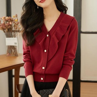 Áo sweater Tay Dài Cổ Chữ v Phong Cách Thời Trang Thu Đông Mới 2023