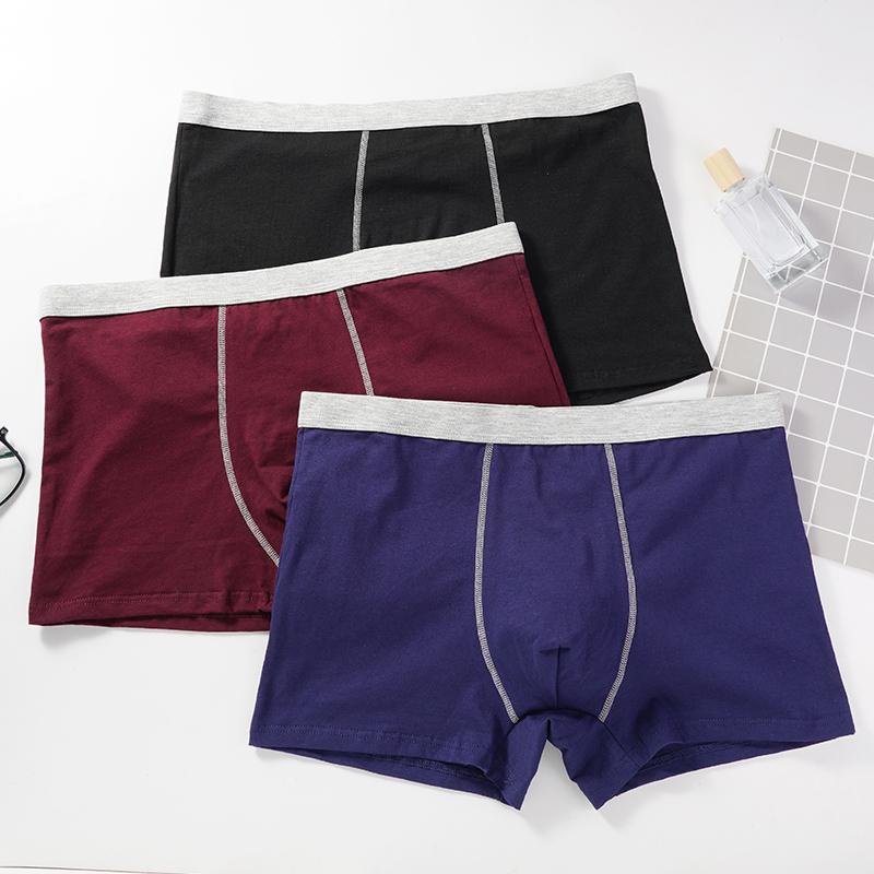 Ảnh Quần Lót boxer cotton Không Đường May Màu Sắc Đơn Giản Cho Nam Giới Có Size xl-4xl 3