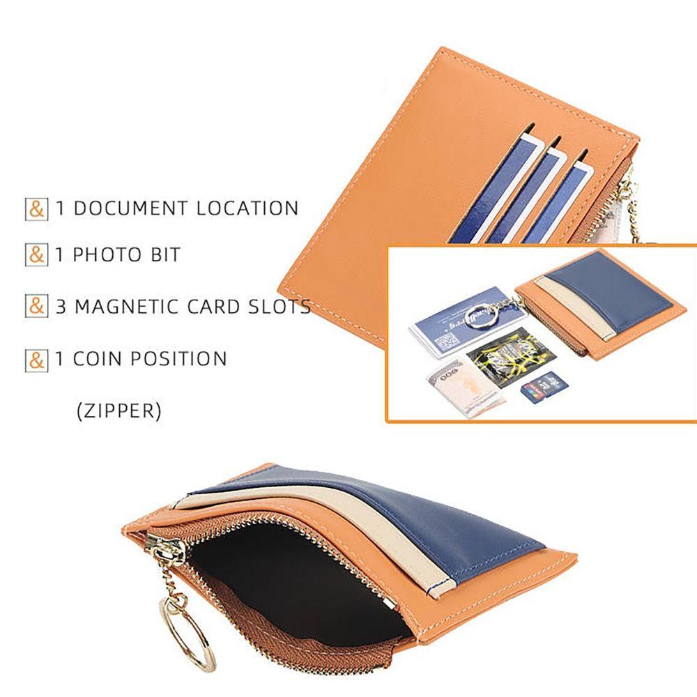 Thẻ tín dụng CPINCP Holoder, Ví đựng tiền siêu mỏng chống mài mòn, bền bỉ với vòng chìa khóa Ví da PU Túi đựng tiền nam nữ