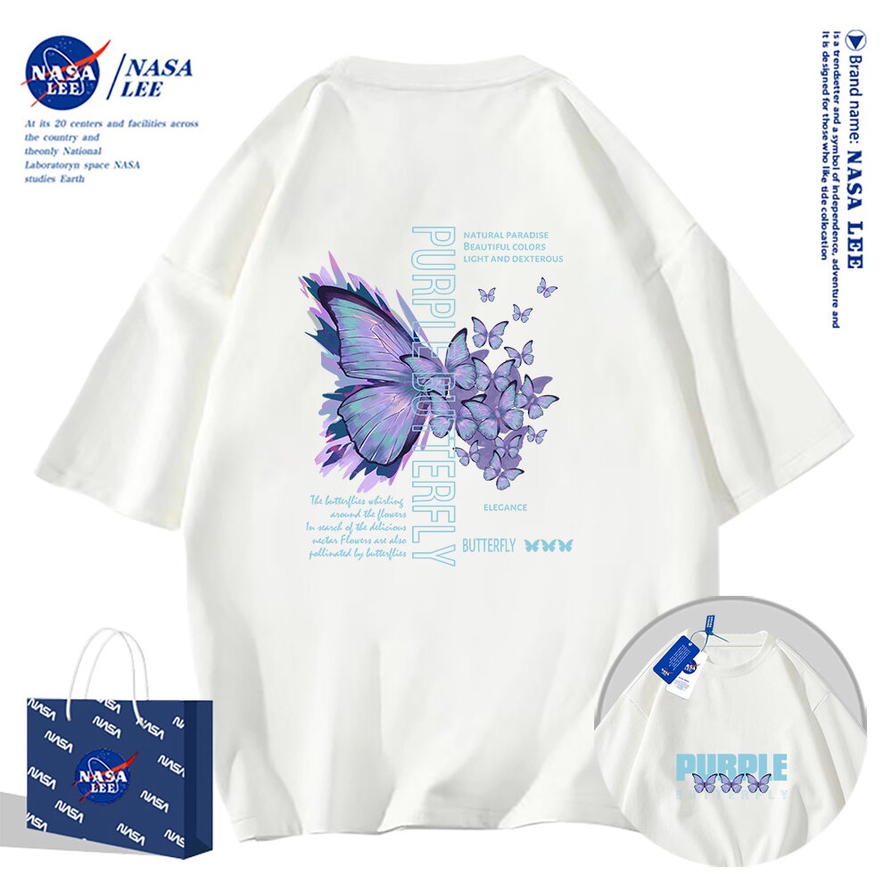 🔥Hàng có sẵn🔥Áo Thun Ngắn Tay Nasa – Cotton Nguyên Chất, Phong Cách Mới Mùa Hè 2024, Dành Cho Nam, Thanh Niên